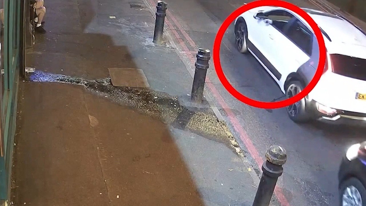 Moment drive-by shooter seriously injures man outside Dalston restaurant