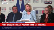 "Nous devons agir" exhorte Yaël Braun-Pivet, présidente de l'Assemblée nationale, qui souhaite inscrire la "loi intégrale" à l'agenda parlementaire