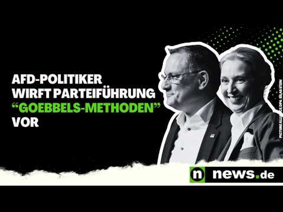 AfD unter Druck: AfD-Politiker wirft Parteiführung 'Goebbels-Methoden' vor
