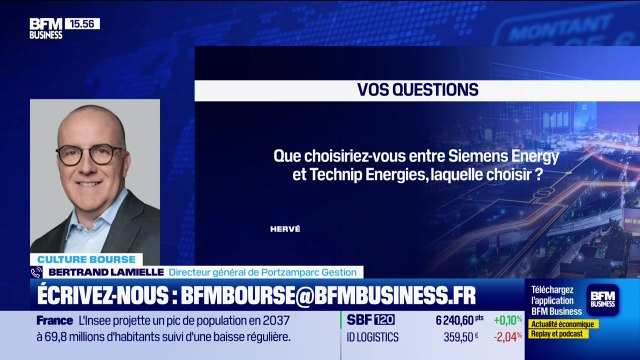 Culture Bourse : « Que choisiriez-vous entre Siemens Energy et Technip Energies, laquelle choisir ? », par Julie Cohen-Heurton - 08/06
