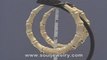 10K Gold Large Round Bamboo Hoop Earrings 3 Inch GB_16