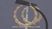 10K Gold Round Bamboo Hoop Earrings 2 1/4 Inch GB_15