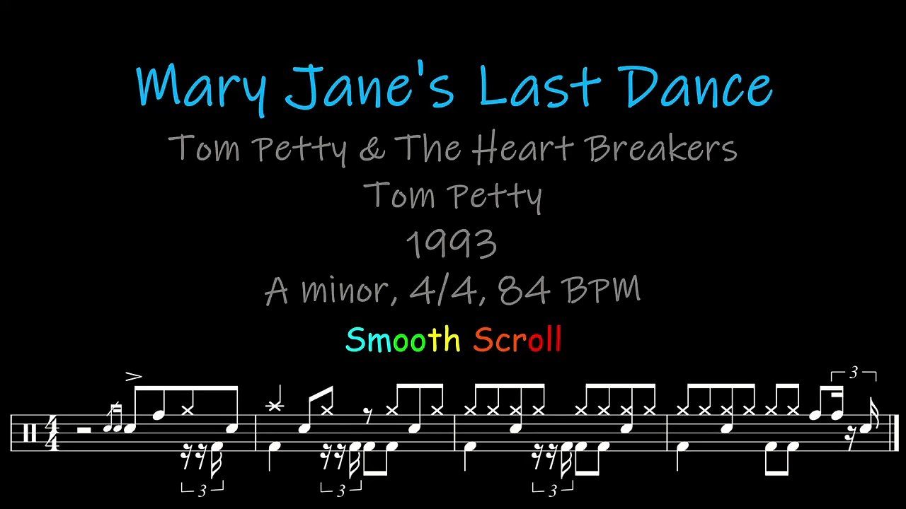 Mary Jane's Last Dance, Chords, Lyrics and Timing