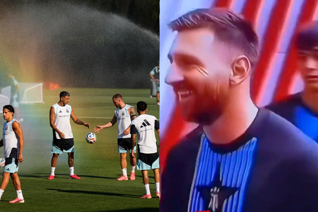 La selección argentina espera a Messi antes del entrenamiento en un gesto que lo dice todo