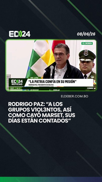 Rodrigo Paz: “A los grupos v1ol3ntos, así como cayó Marset, sus días están contados”