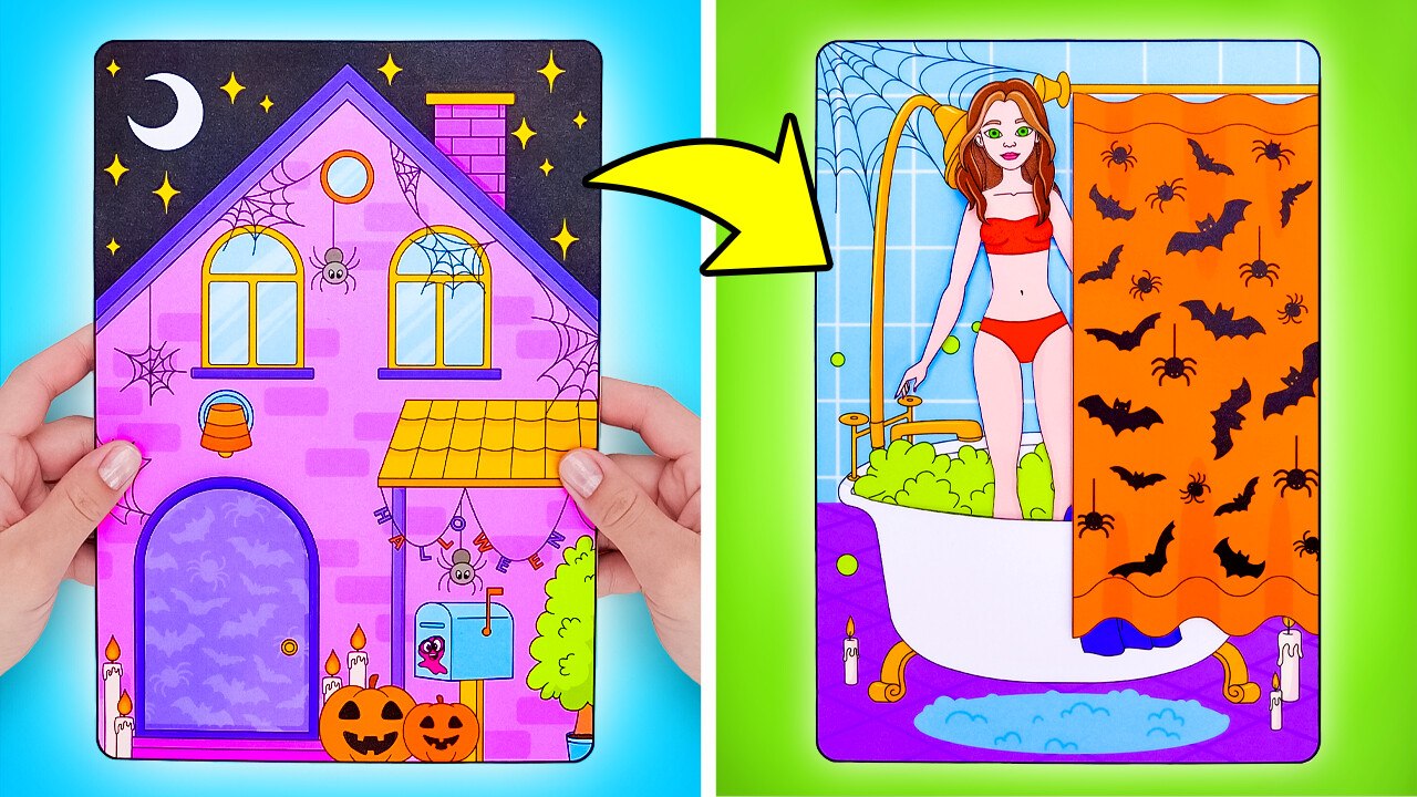 Transformation d'Halloween pour des Poupées en Papier