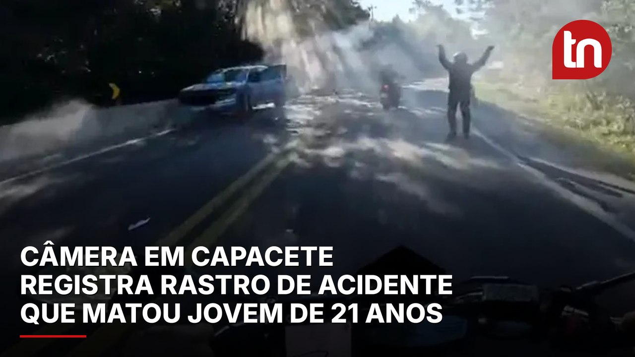 Câmera em capacete registra rastro de acidente que matou jovem de 21 anos