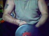Biceps flex training posing