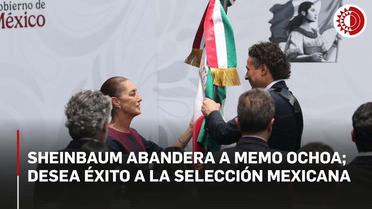 La presidenta Sheinbaum deseó éxito a la selección mexicana de futbol en ceremonia de abanderamiento