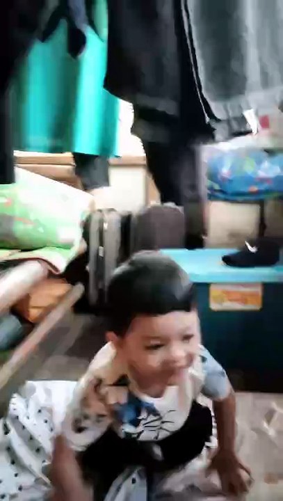 Gray was jumping up and down on the bed