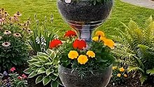 From cut gallon bottles to beautiful vertical flower pots #diy #garden