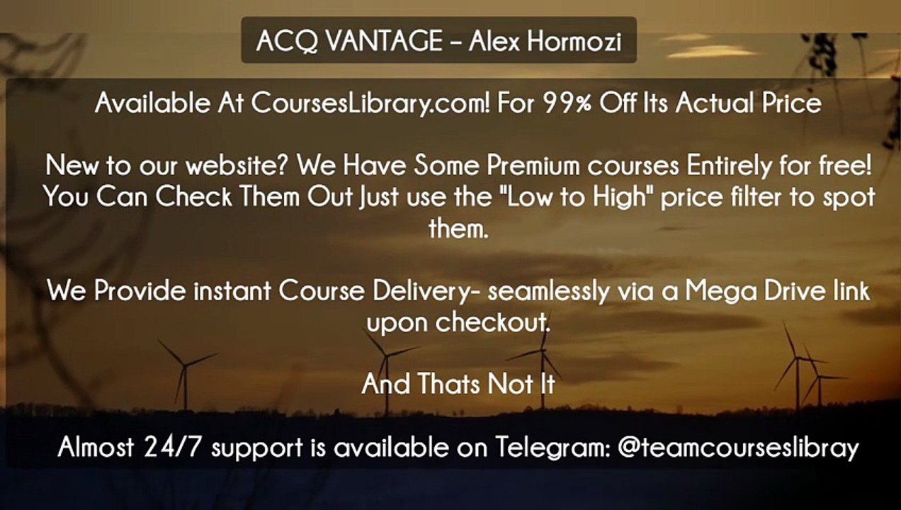 (Courseslibrary.com)ACQ VANTAGE – Alex Hormozi