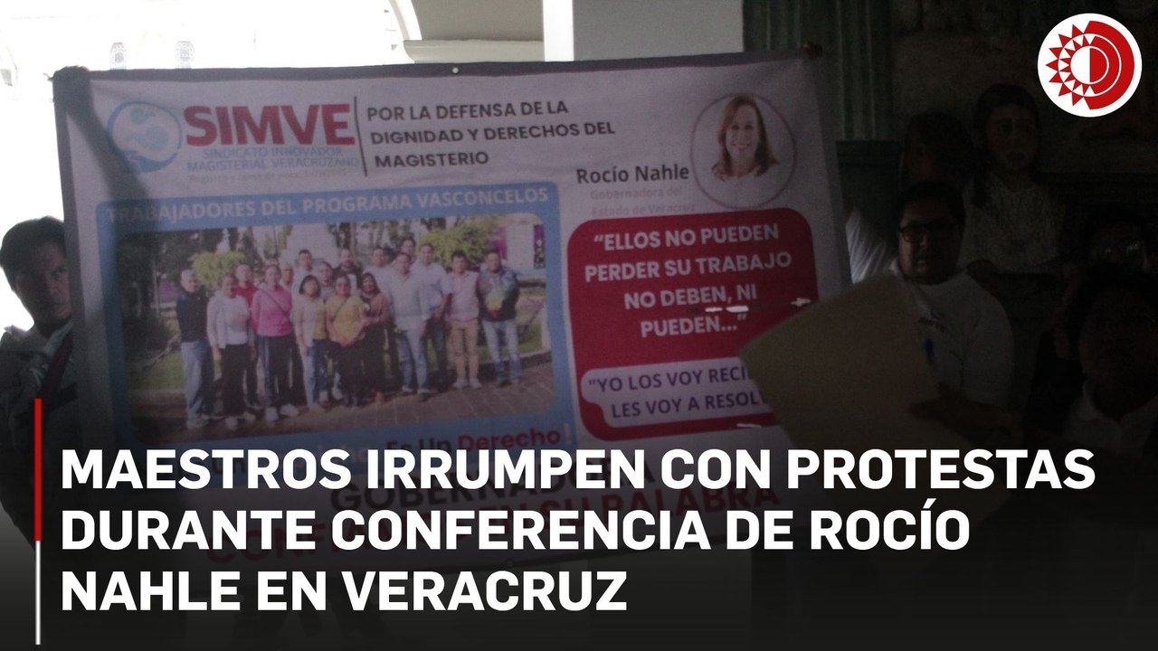 Docentes veracruzanos se manifiestan en Xalapa; exigen audiencia con Nahle para frenar despidos