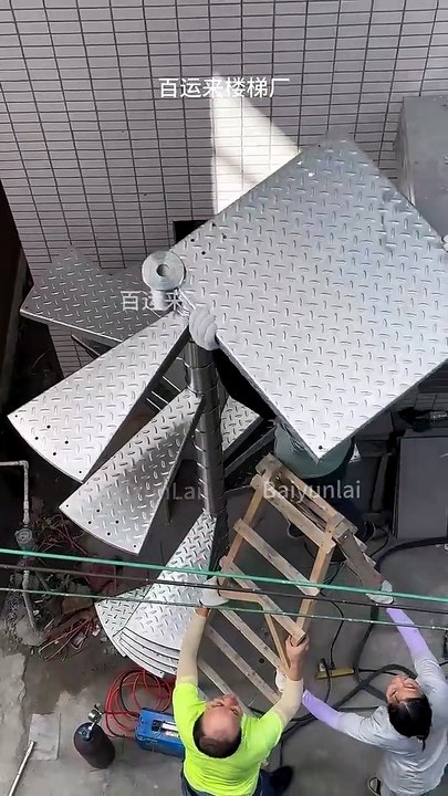 Stain less Steel Three-meter-high spiral staircase Installation