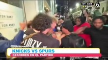 El desorden en el partido de Knicks vs Spurs