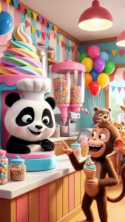 🐼🍦 Panda's Ice Cream Machine Goes Crazy! 😂 Hundreds of Ice Creams Everywhere! 😱