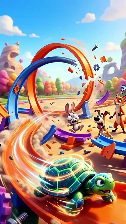 When Turtle Goes Unlimited Speed Mode 😂🐢⚡ | Chaos on Race Track