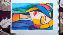 Beautiful Abstract Painting. Using Oil🖍 Pastel 24 Set's