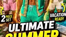 Men's Hawaiian Shirt & Shorts Set | Luxury Satin 2 Piece Summer Outfit