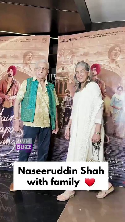 Naseeruddin Shah, Ratna Pathak Shah, and Vivaan Shah sharing a beautiful moment together