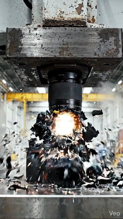 Hydraulic Press Crushing a Camera 📷💥 Extreme Destruction Test