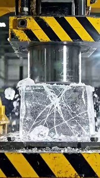 Hydraulic Press Crushing Ice Block ❄️💥 Satisfying Crush Test