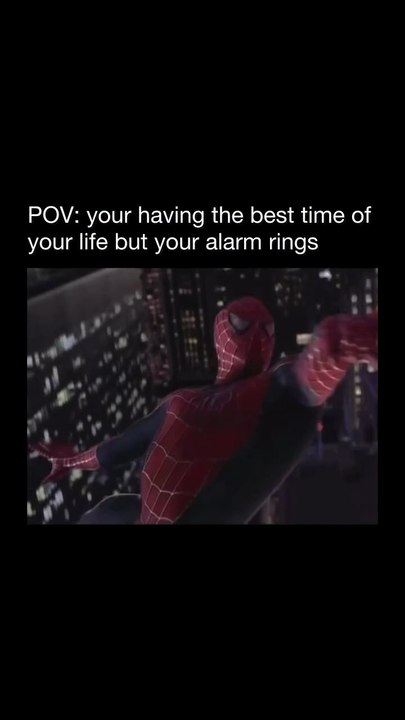 POV: You’re dreaming of being Spider-Man but your alarm ruins it 💀🕸️