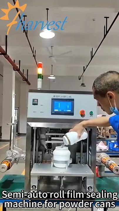 I’m looking for  a small, desktop roll film sealing machine, suitable for sealing milk powder in plastic containers