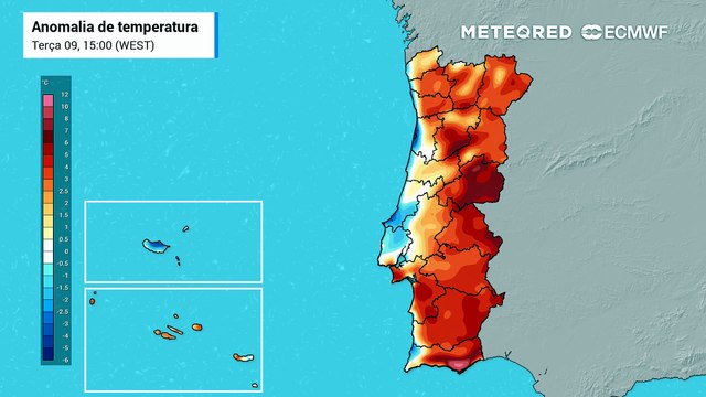 Com a subida das temperaturas as anomalias térmicas positivas voltarão a cobrir todo o país