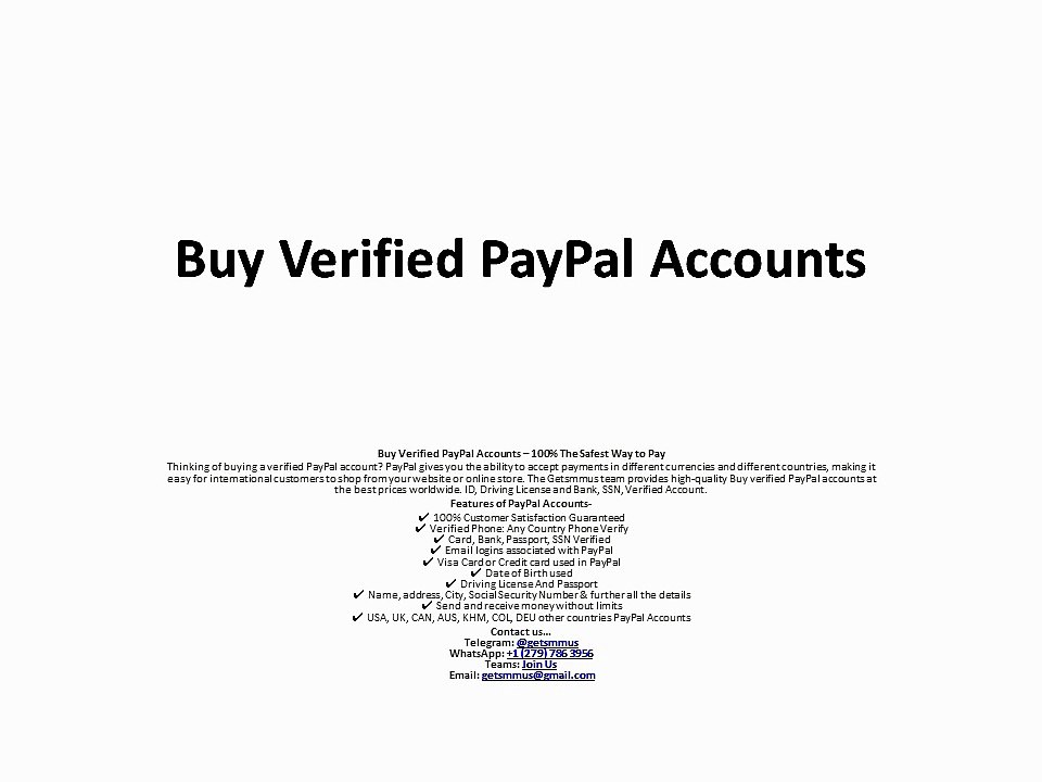 Buy Verified PayPal Accounts