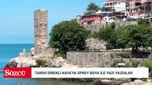 Tarihi Direkli Kaya'ya yazı yazılmasına ilişkin inceleme başlatıldı