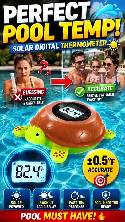 2026 Solar Digital Pool Thermometer Review | Floating Turtle Pool Temperature Gauge for Pool