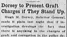 Sunday, 25th May 1913 Dorsey to Present Graft Charges if They Stand Up