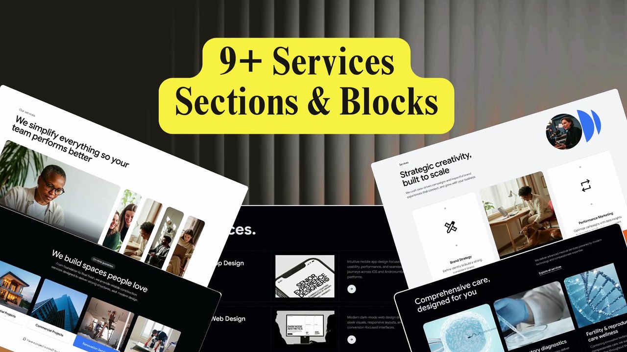 Shadcn Services section