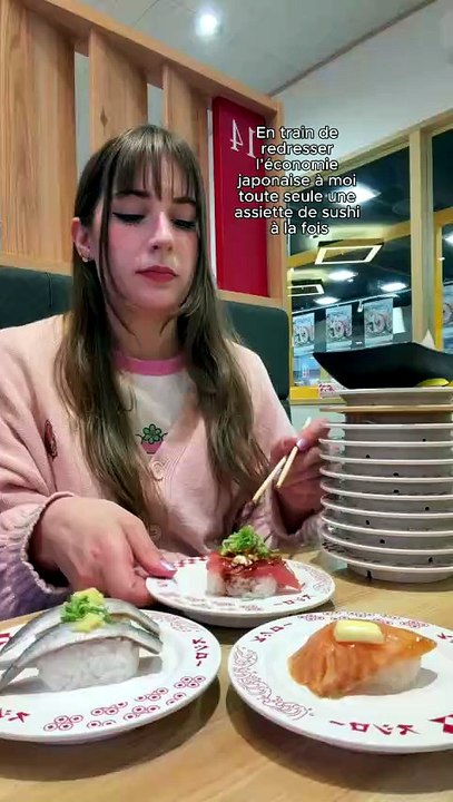 Je rentabilise la formule à volonté 🙂‍↕️ #sushi #humour #voyagejapon #visitjapanfr