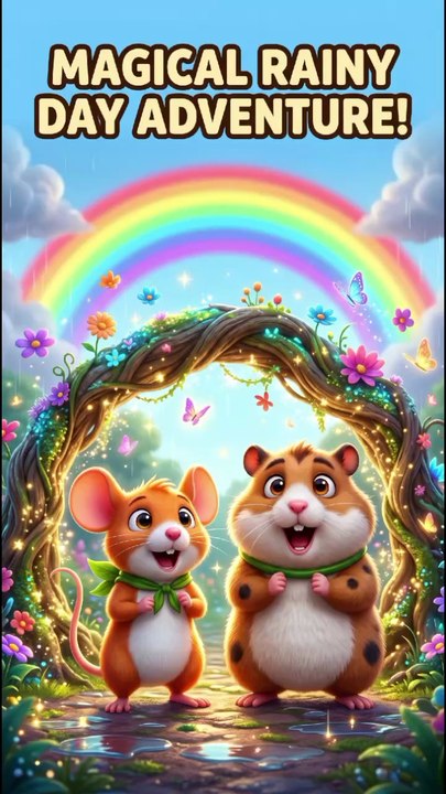 🌧️ Magical Rainy Day Adventure | Mouse & Hamster Discover a Secret Garden 🐭🐹 | Kids Cartoon Story