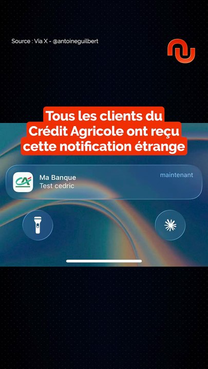 Pourquoi le Crédit Agricole t'as envoyé "test cédric"
