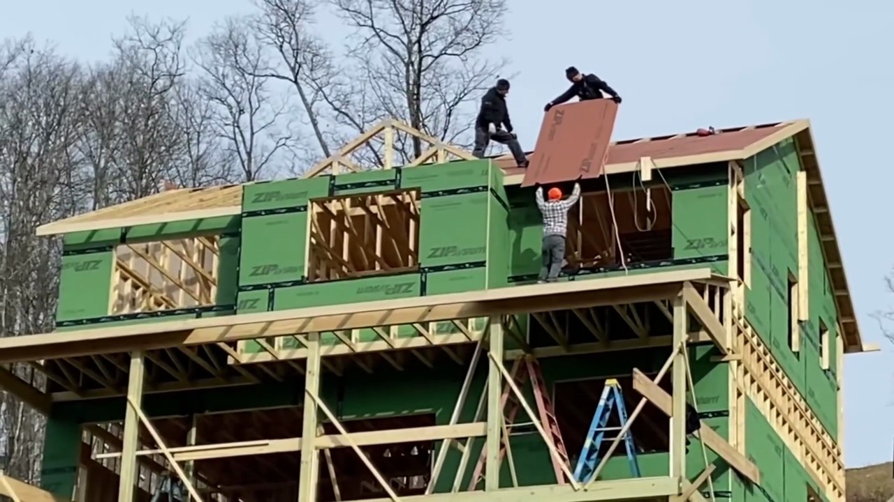 Building The Farmhouse | Day 24: Finishing sheathing the main roofline and porch roof!