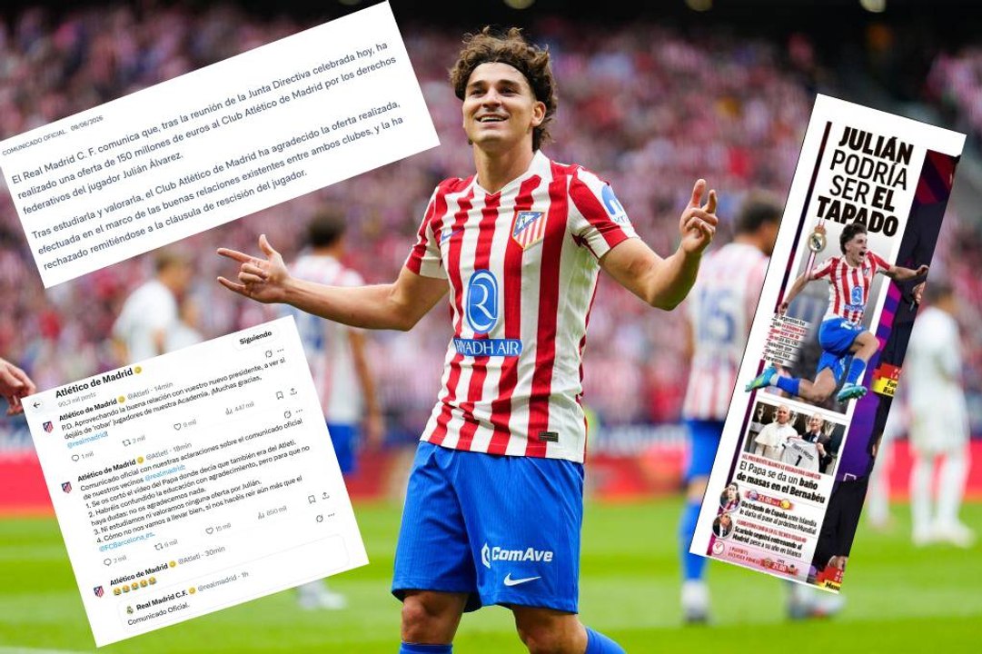 El Atlético rechaza la oferta de 150 millones del Madrid por Julián Álvarez