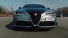 Alfa Romeo Giulia Quadrifoglio Luna Rossa absolviert Aerodynamik-Erprobung auf dem Testgelände in Balocco