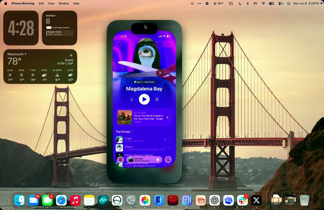 iPhone Mirroring en macOS Golden Gate | @DylanMcD8