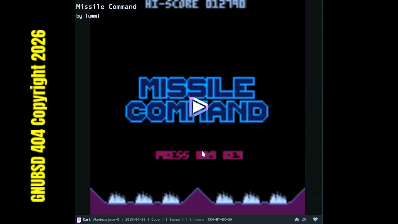 GNUBSD404 Short N131 Missile Command  (Linux/Web)