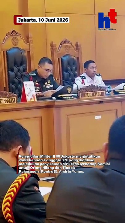 Pelaku Penyiraman Air Keras Andrie YunusDivonis 1,5 sampai 3 Tahun Penjara