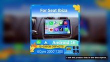 For Seat Ibiza 2012-2015 Android 16 QLED Touch Screen Auto 12G+256G Radio Car Multimedia Video Playe