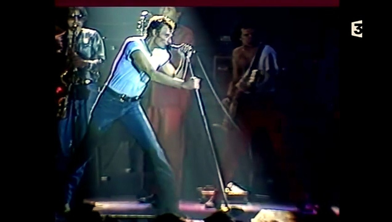 1985 - Johnny Hallyday et Eddy Mitchell au Printemps de Bourges (Journal de 12h45, Antenne 2, 3 Avril)