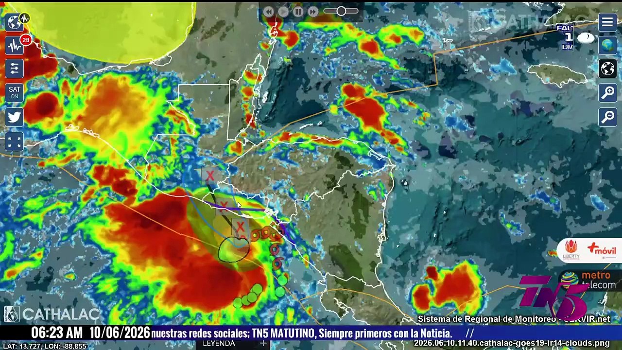 Cristina se desplaza a El Salvador y estará dejando lluvias esta tarde en Honduras