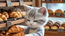 Cat in Bakery 🐱🥐✨  #CatInBakery #CuteCat #BakeryVibes #CatLife #FunnyCat #AdorableMoments #PetFun #ViralCat