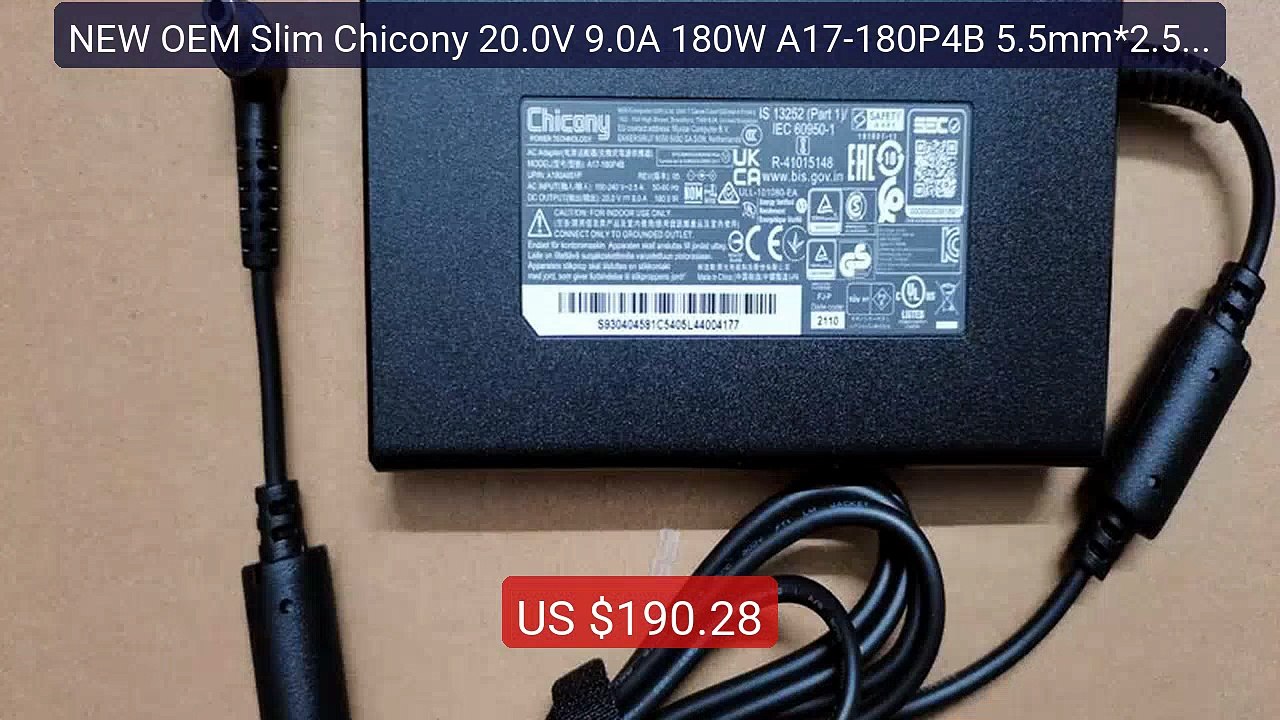 NEW OEM Slim Chicony 20.0V 9.0A 180W A17-180P4B 5.5mm*2.5mm AC... -- Best Buy 2026 | Great Quality!