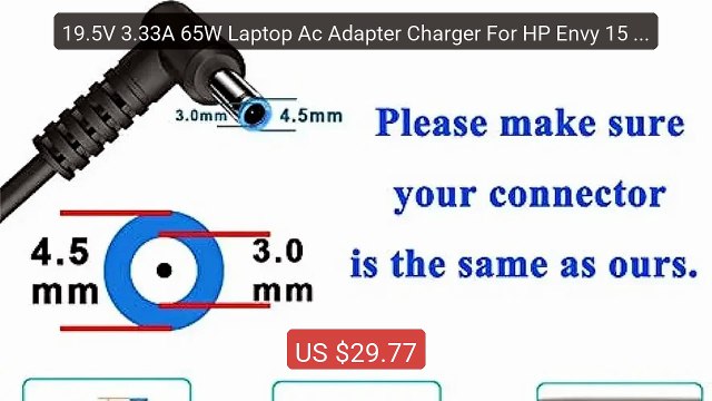 19.5V 3.33A 65W Laptop Ac Adapter Charger For HP Envy 15 15-aq000 ... Best Deal 2026 | Shop Now!
