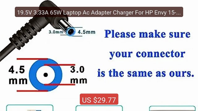 19.5V 3.33A 65W Laptop Ac Adapter Charger For HP Envy 15-u000... Amazing Value 2026 | Must Have!